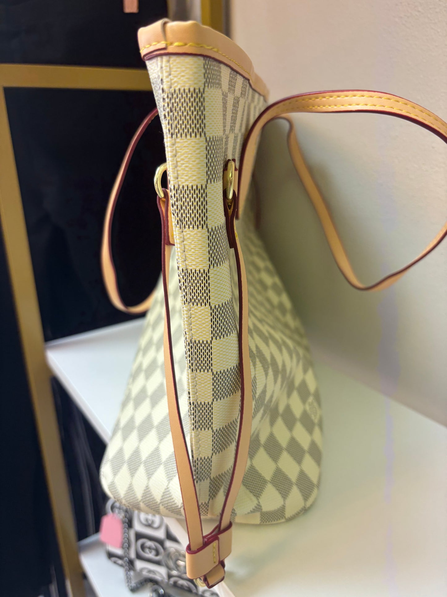 Inspired Checkered Luxe Carryall Tote