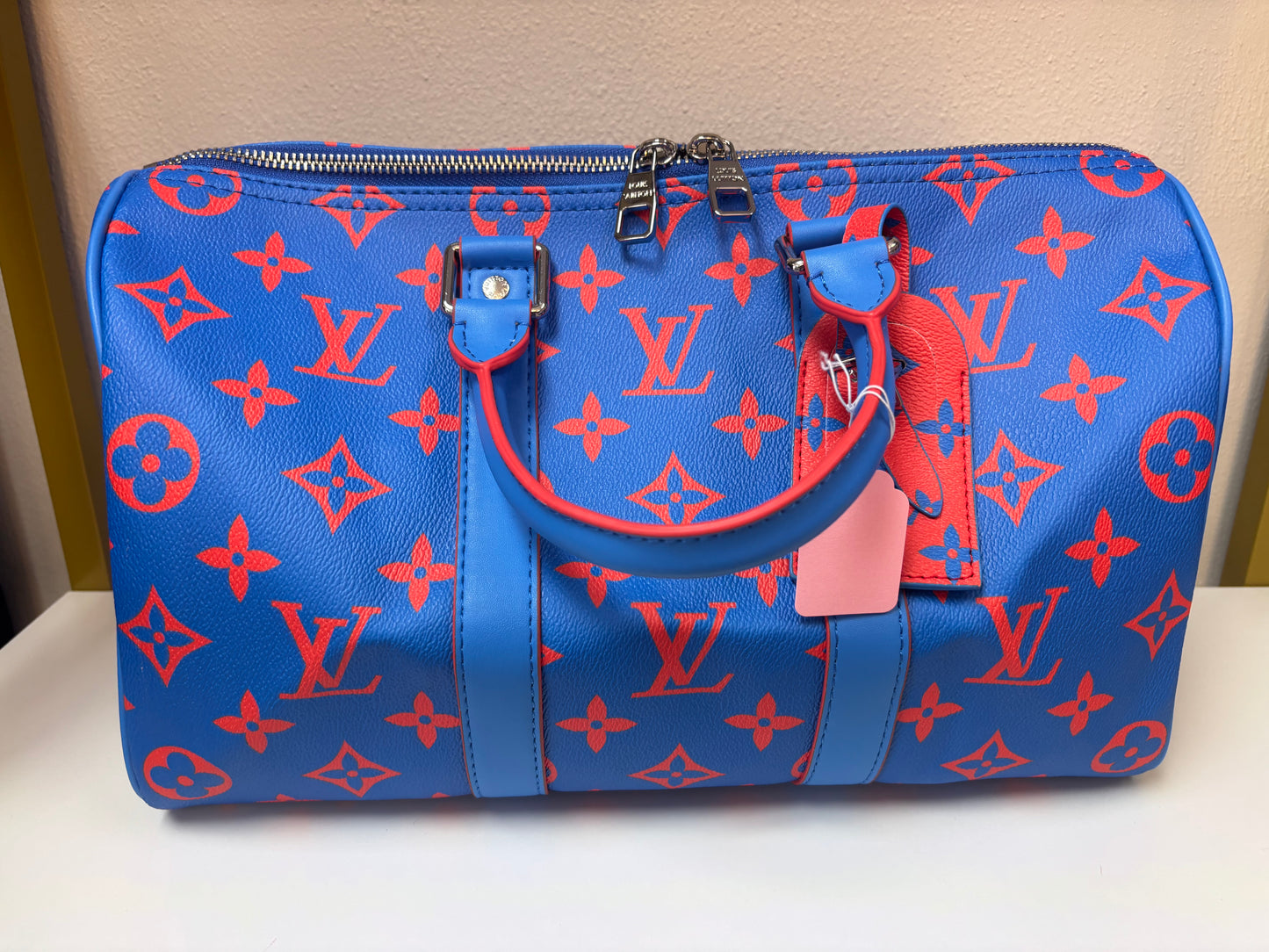 Inspired Blue & Orange Monogram Luxe Travel Satchel