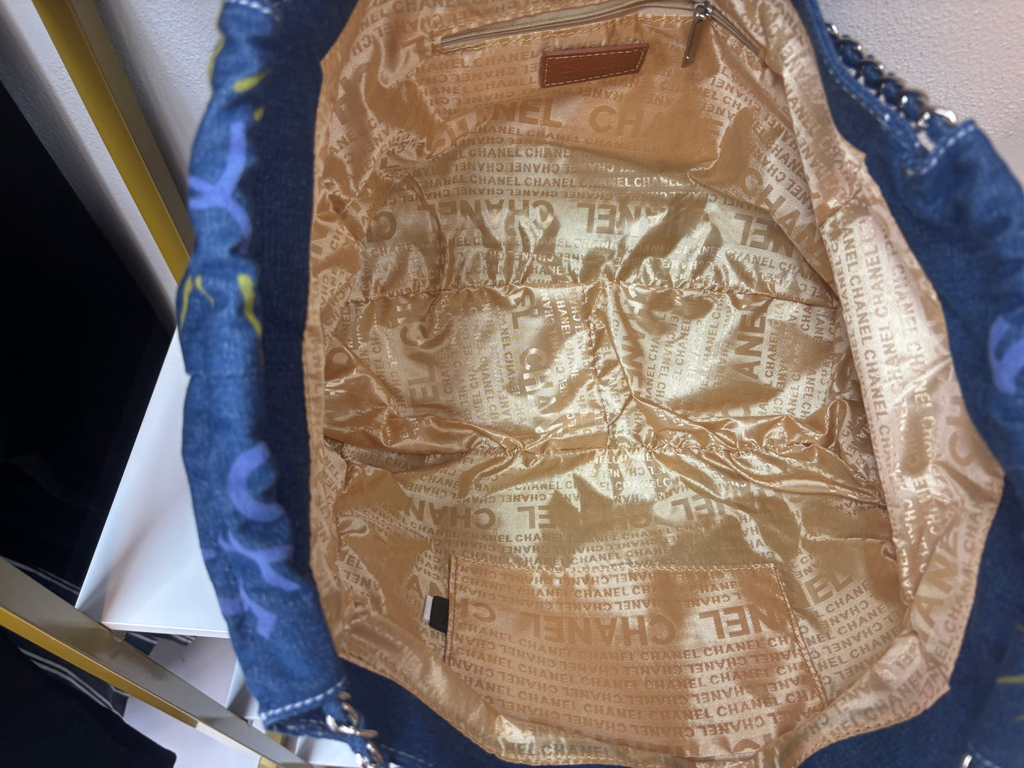 Inspired Denim Graffiti Shoulder Bag