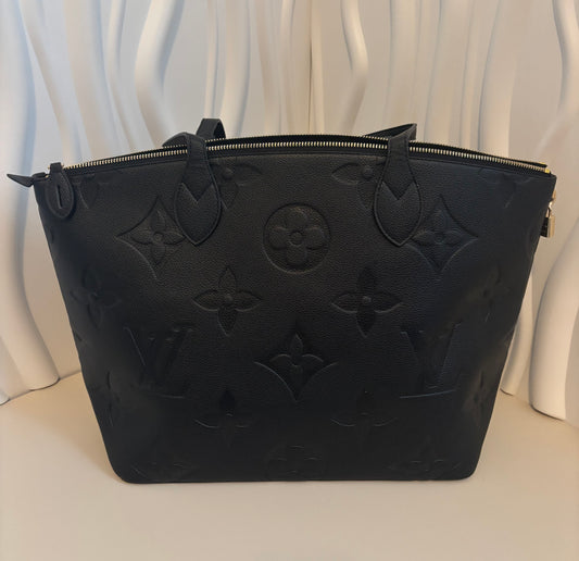Inspired Black Embossed Monogram Tote 🖤✨