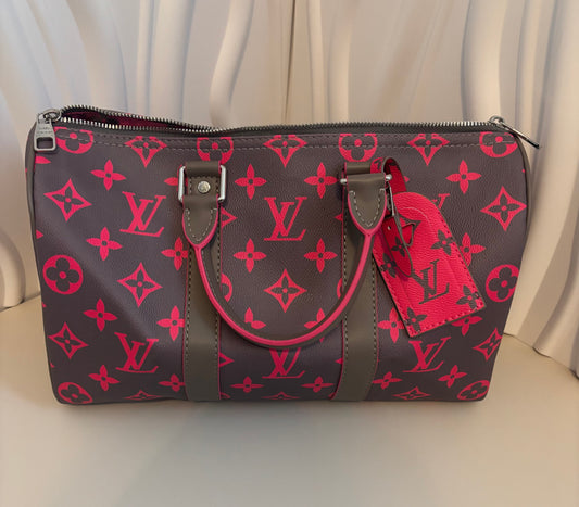 Inspired Grey & Pink Monogram Weekender Bag 💖🩶