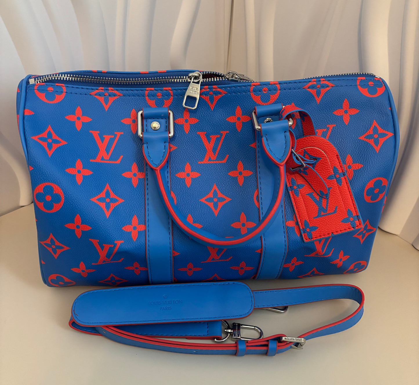 Inspired Blue & Orange Monogram Weekender Bag 💙🧡