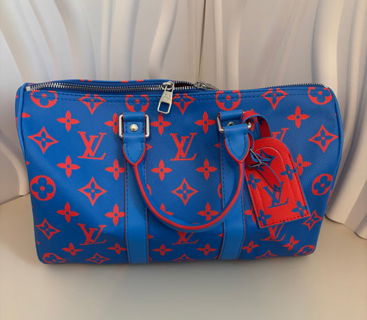 Inspired Blue & Orange Monogram Weekender Bag 💙🧡