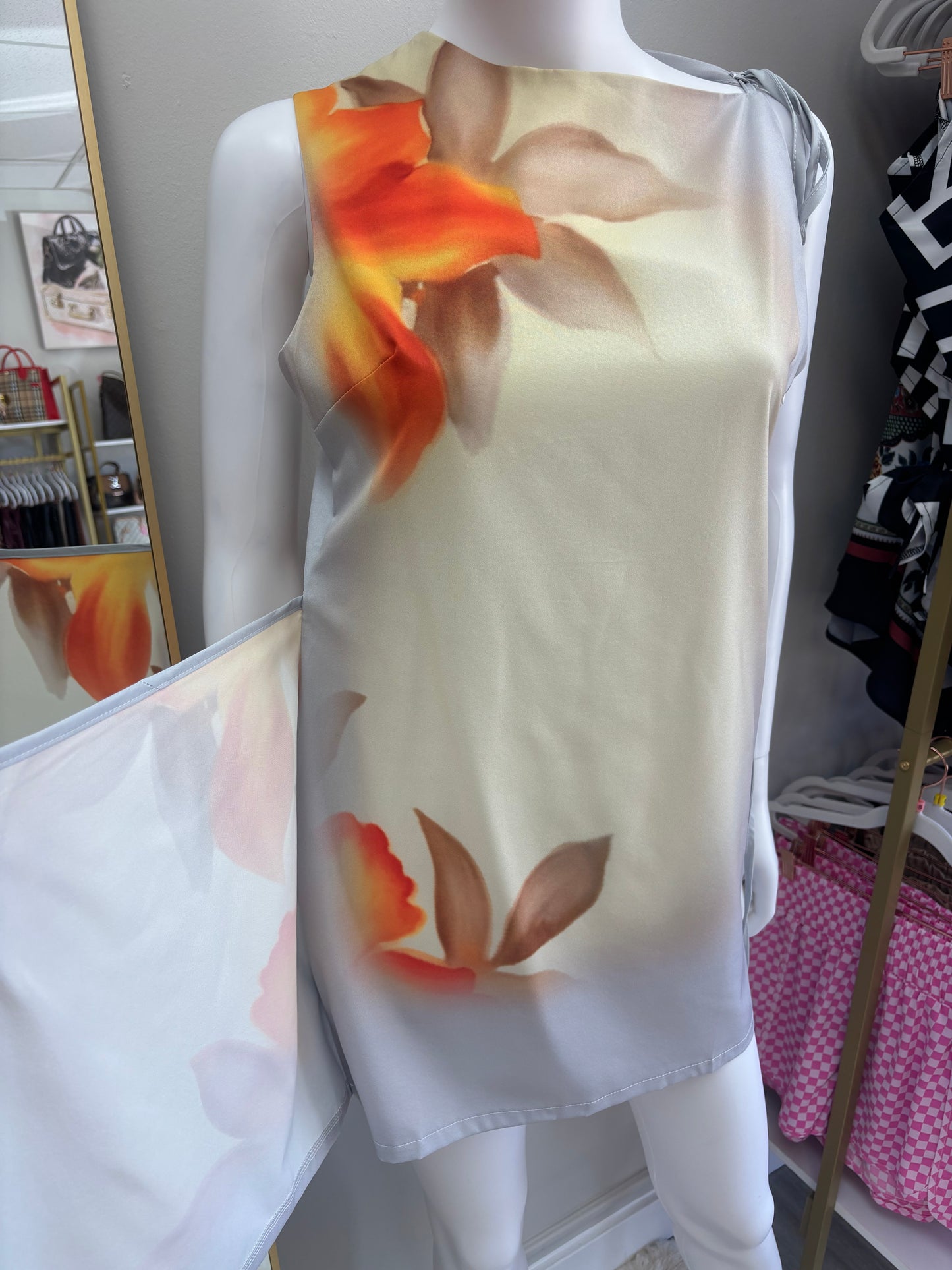 Stylish Floral Print Bodycon Mini Dress