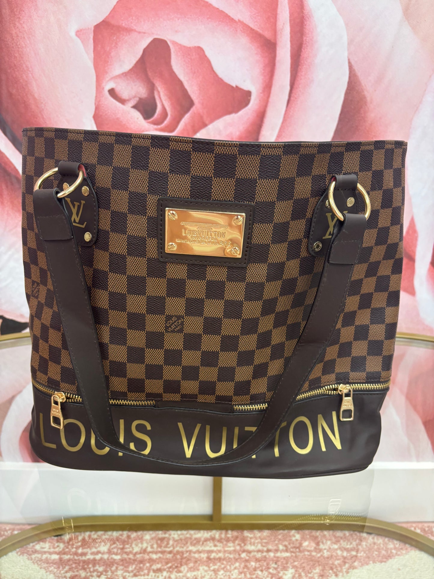 Inspired Checkered Tote Bag