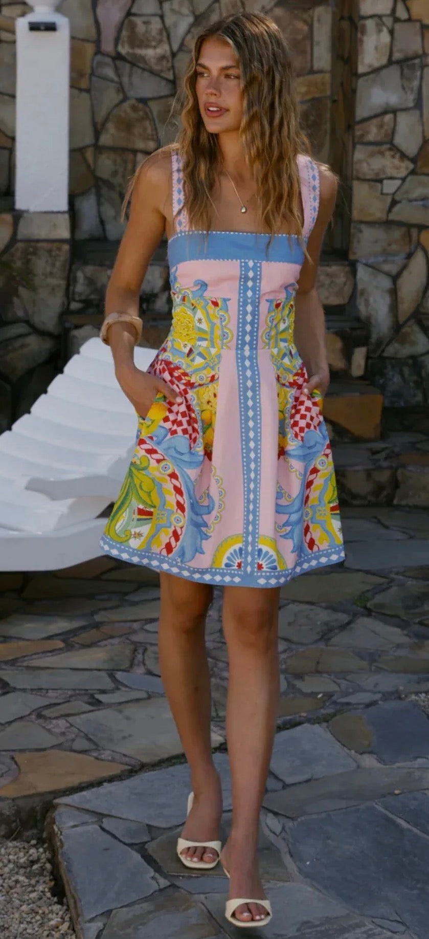 Sleeveless Boat Neck Dress
