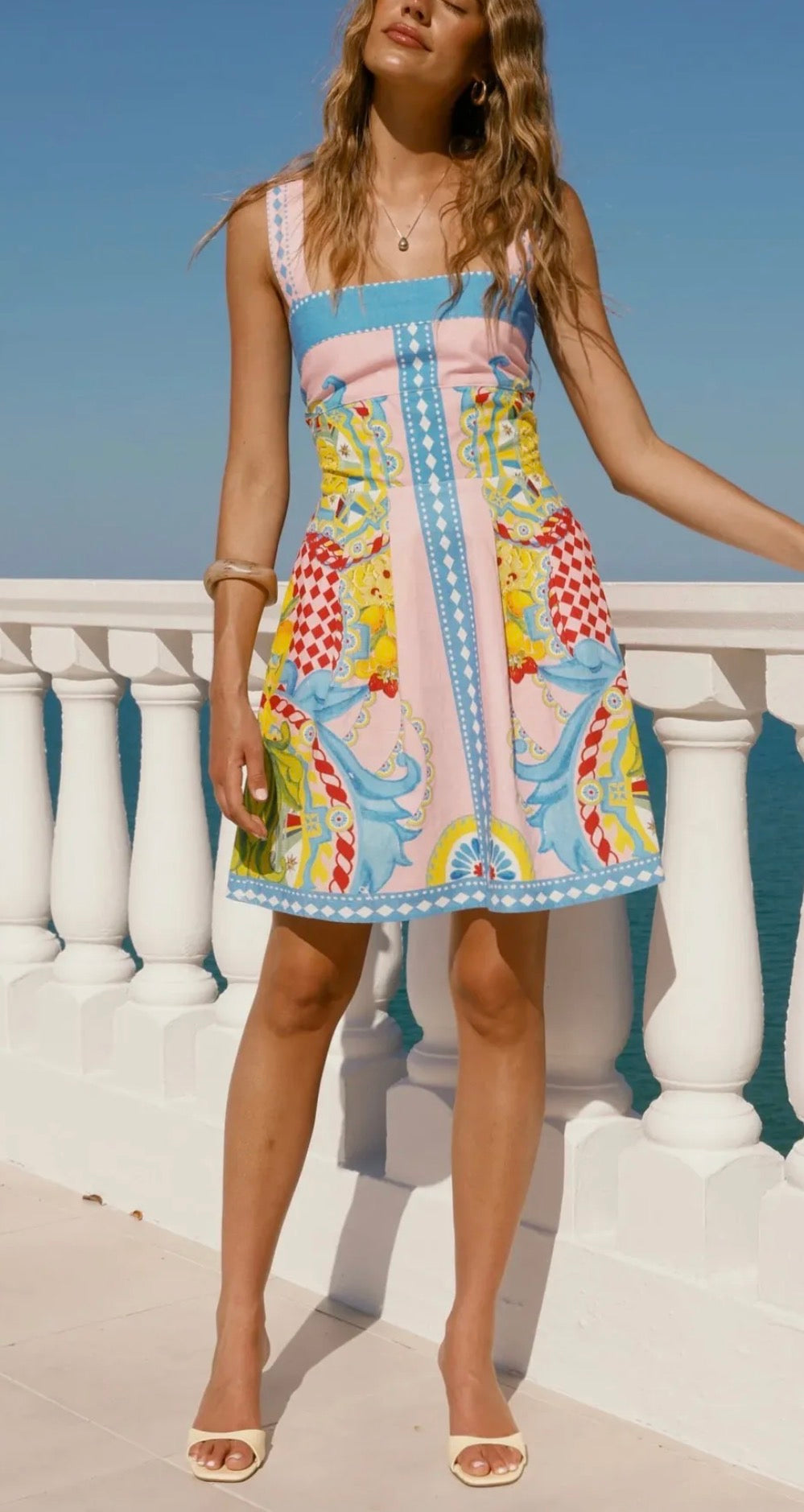 Sleeveless Boat Neck Dress