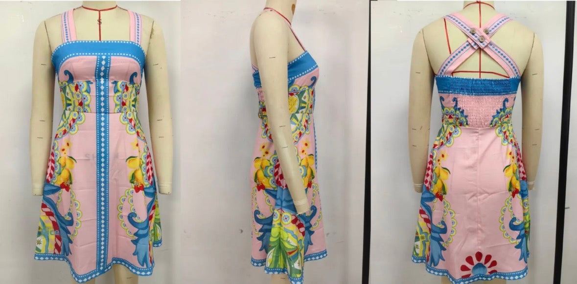 Sleeveless Boat Neck Dress