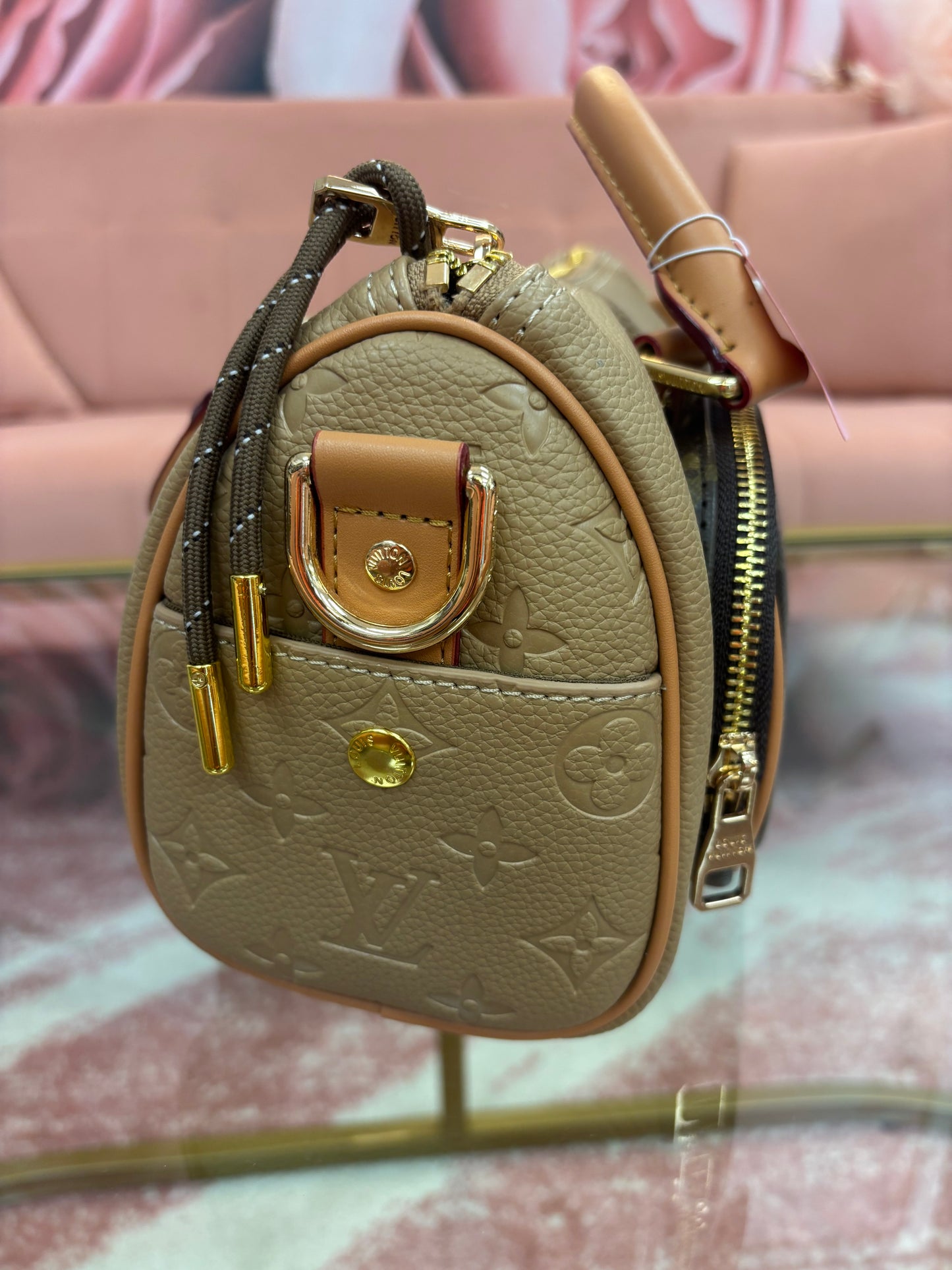 Inspired Monogram Mini Utility Barrel Bag