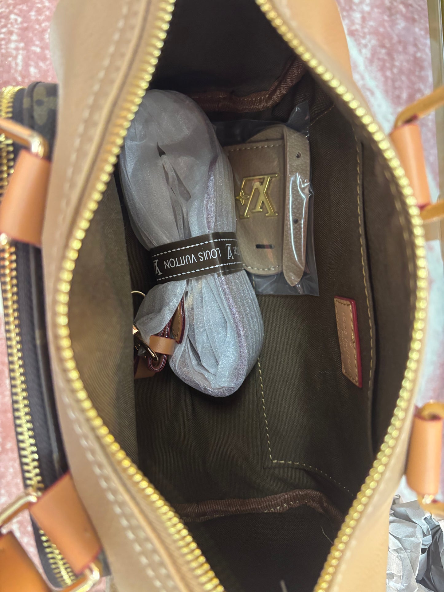 Inspired Monogram Mini Utility Barrel Bag