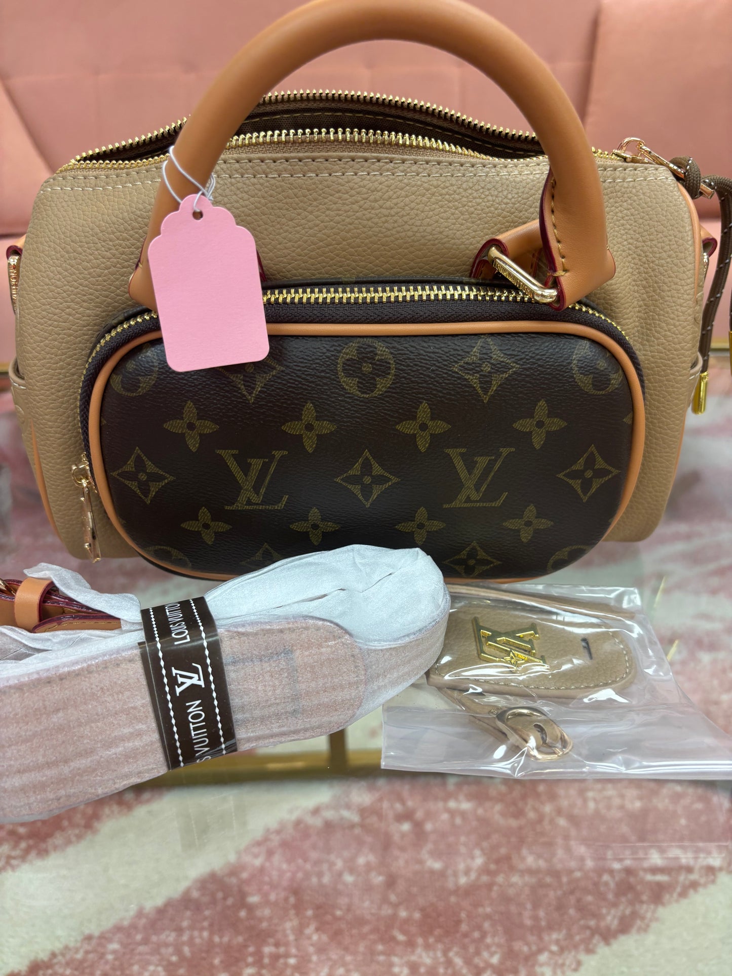 Inspired Monogram Mini Utility Barrel Bag