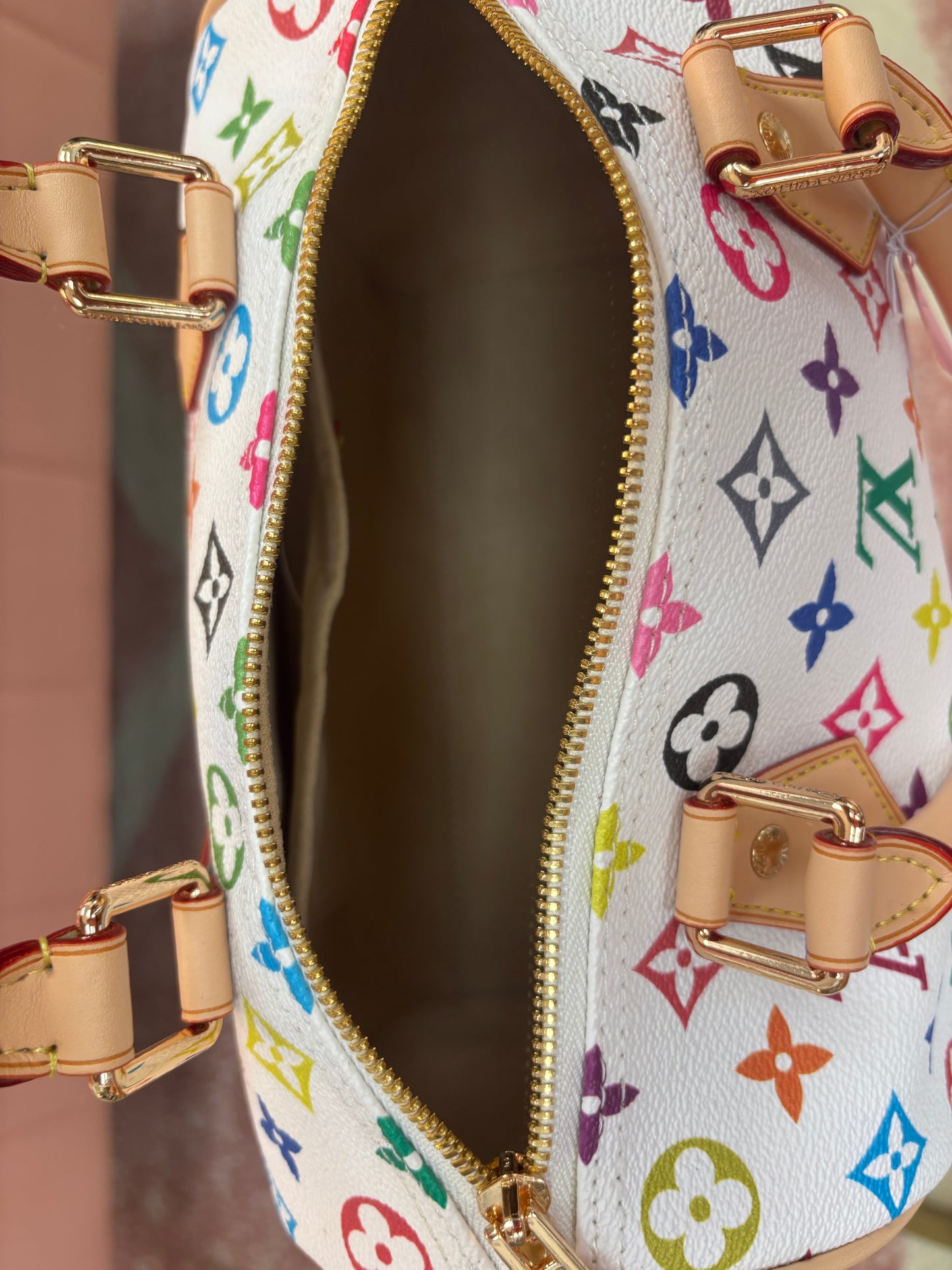 Inspired White Multicolor Monogram Weekender Bag