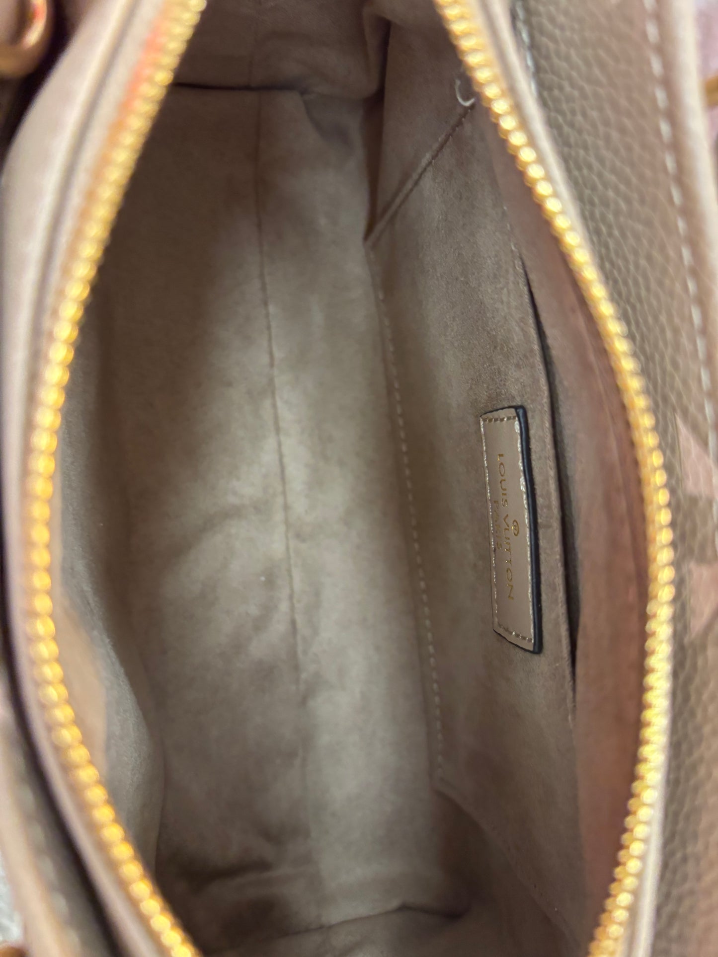 Inspired Taupe Monogram Satchel Bag with Coin Pouch