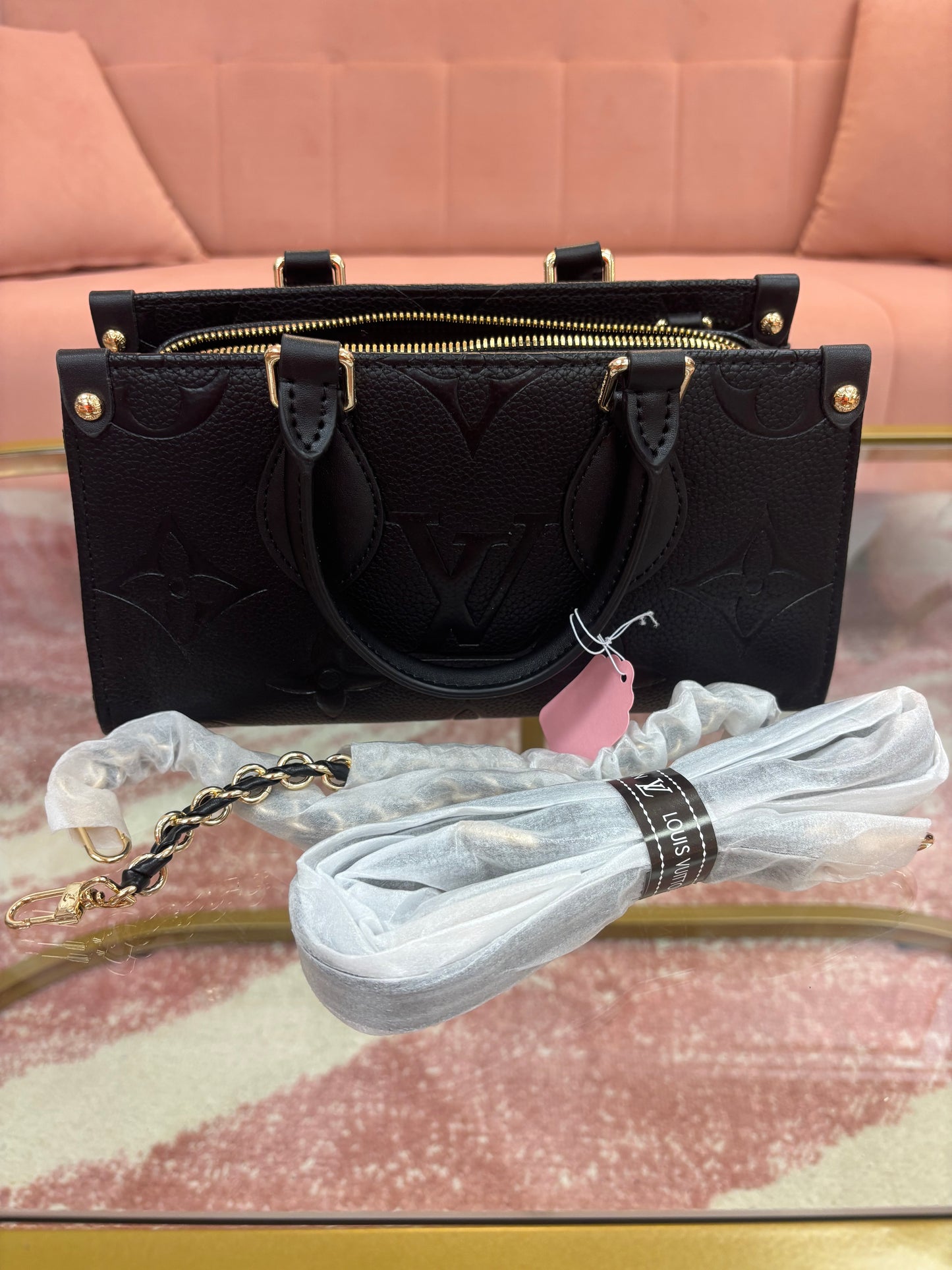 Inspired Black Monogram Satchel Bag