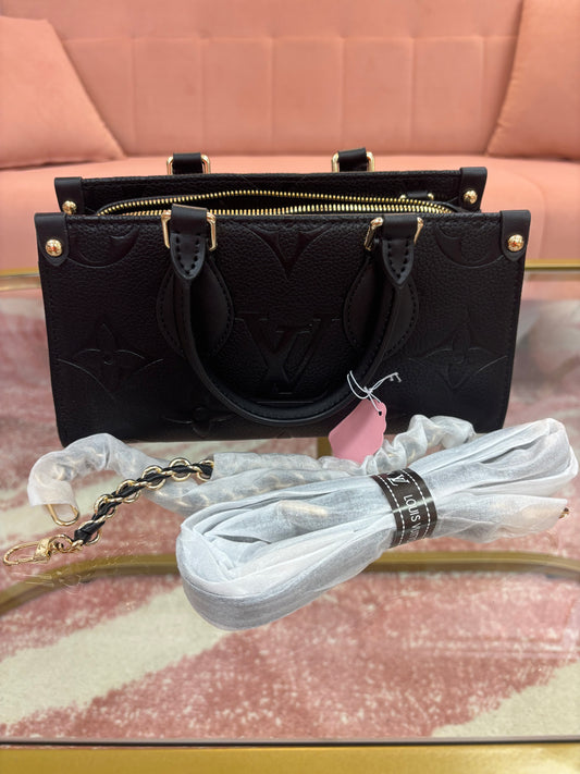 Inspired Black Monogram Satchel Bag