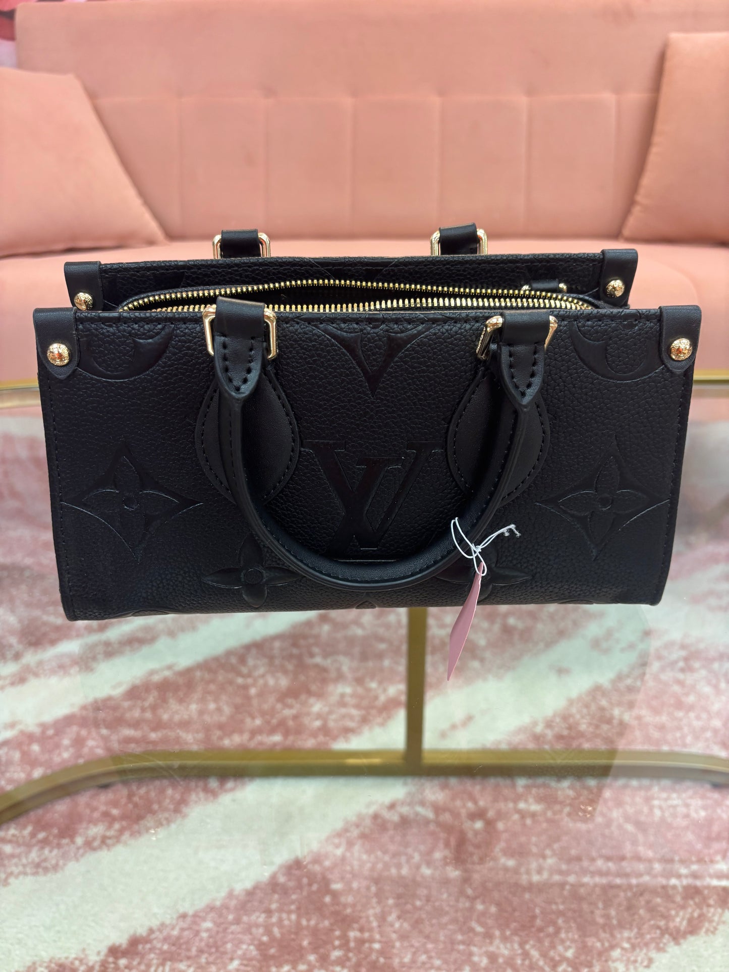 Inspired Black Monogram Satchel Bag