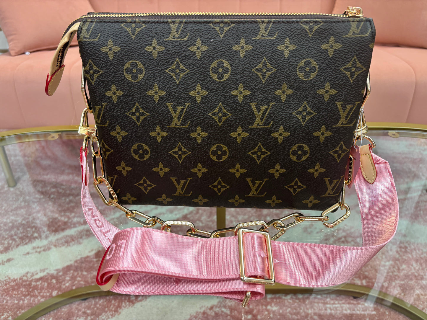 Inspired Monogram Triple Compartment Crossbody Bag