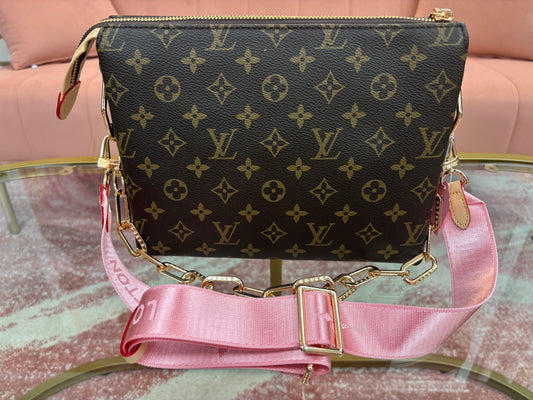 Inspired Monogram Triple Compartment Crossbody Bag