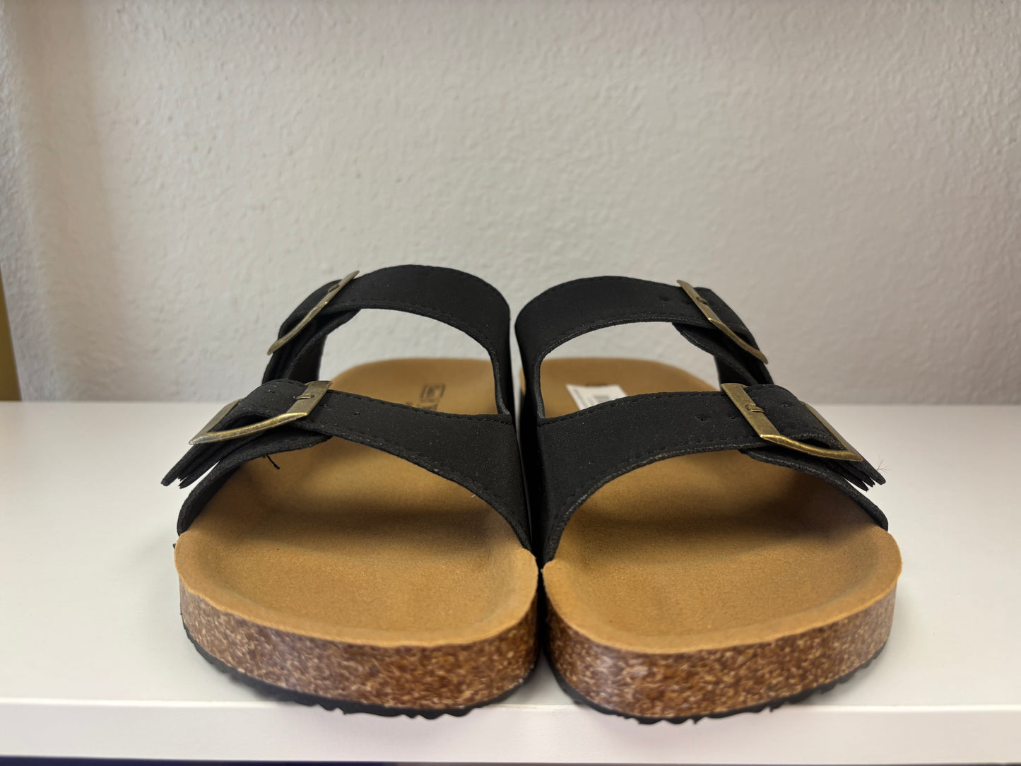 Black Double Buckle Sandals