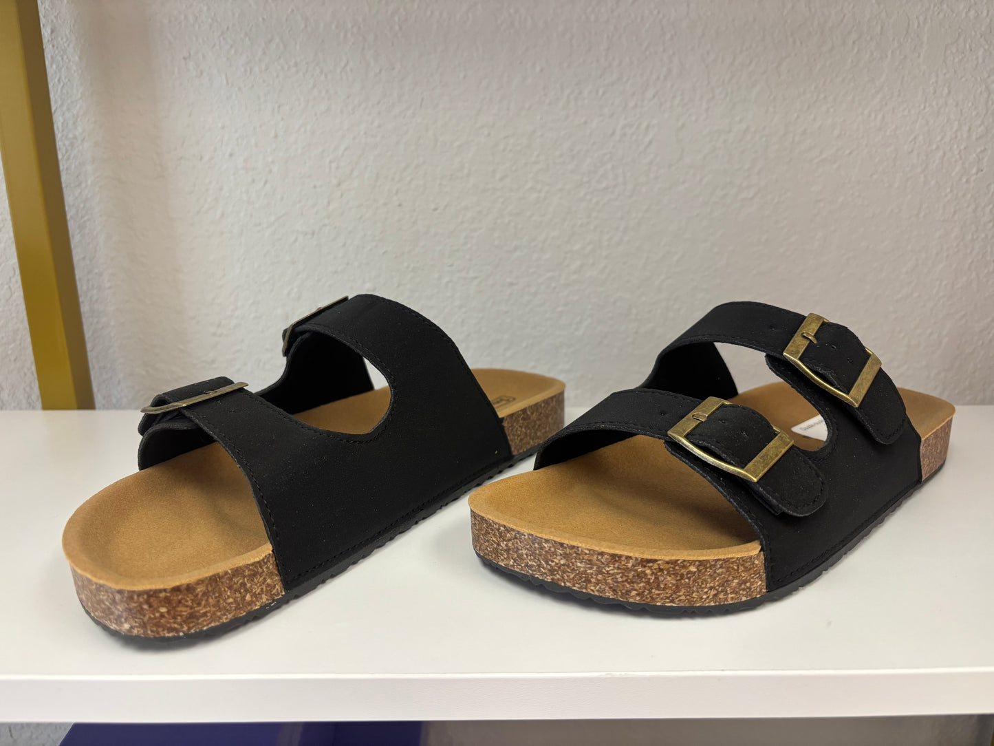 Black Double Buckle Sandals