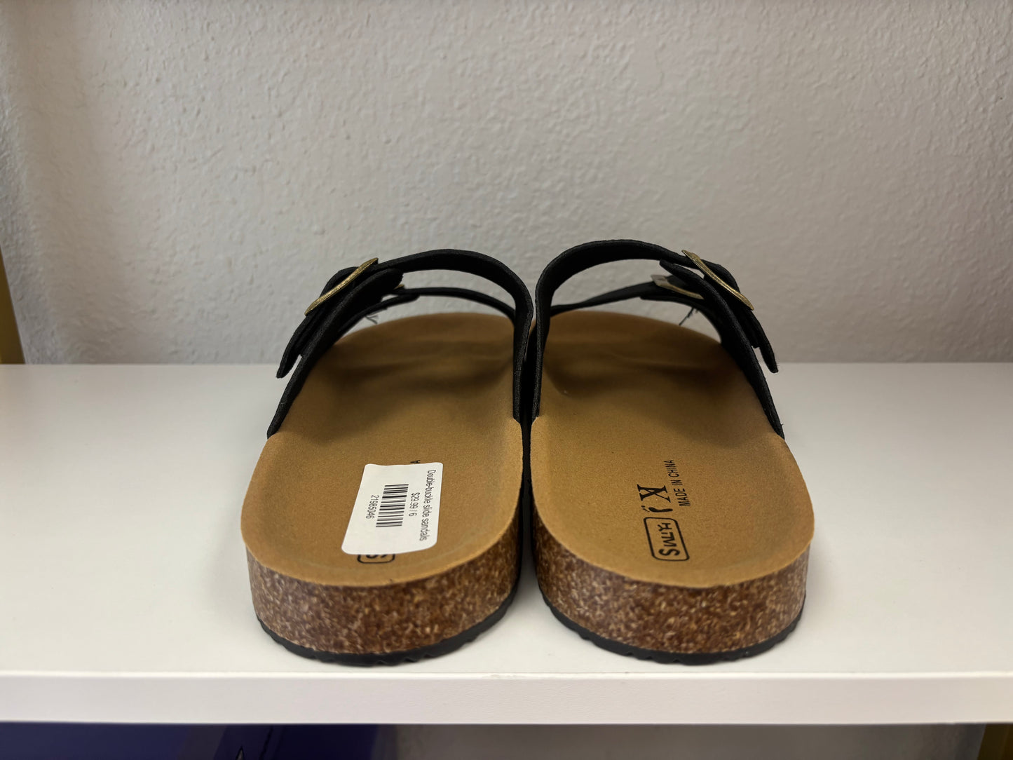 Black Double Buckle Sandals