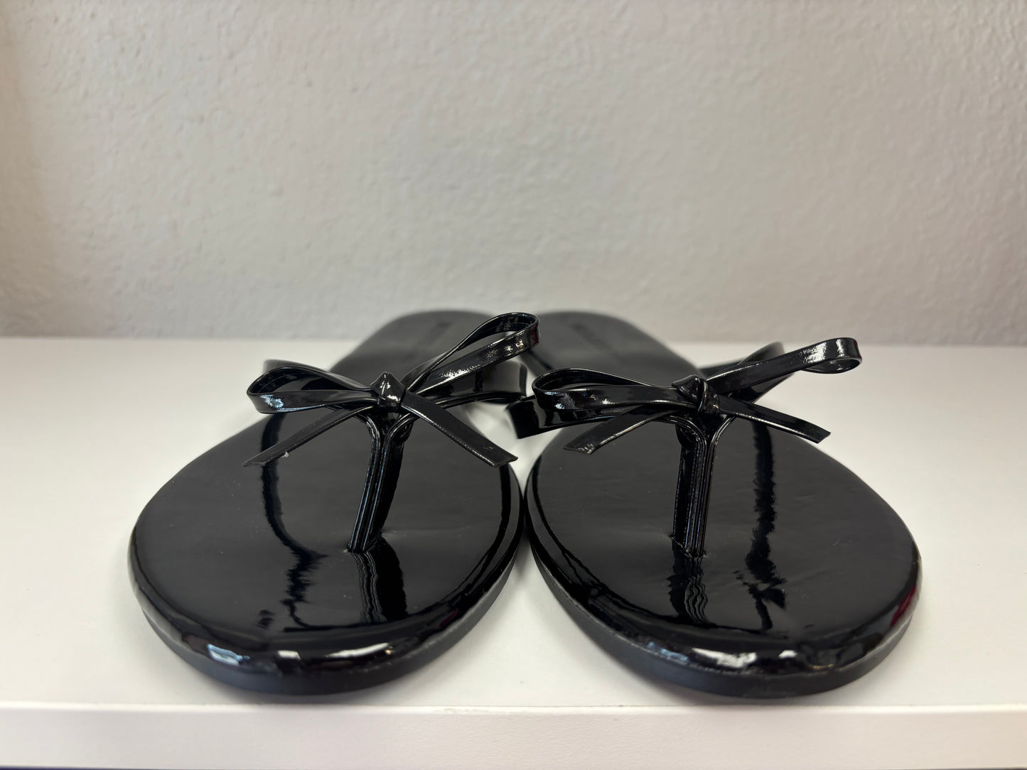 Black Bow Flip Flops
