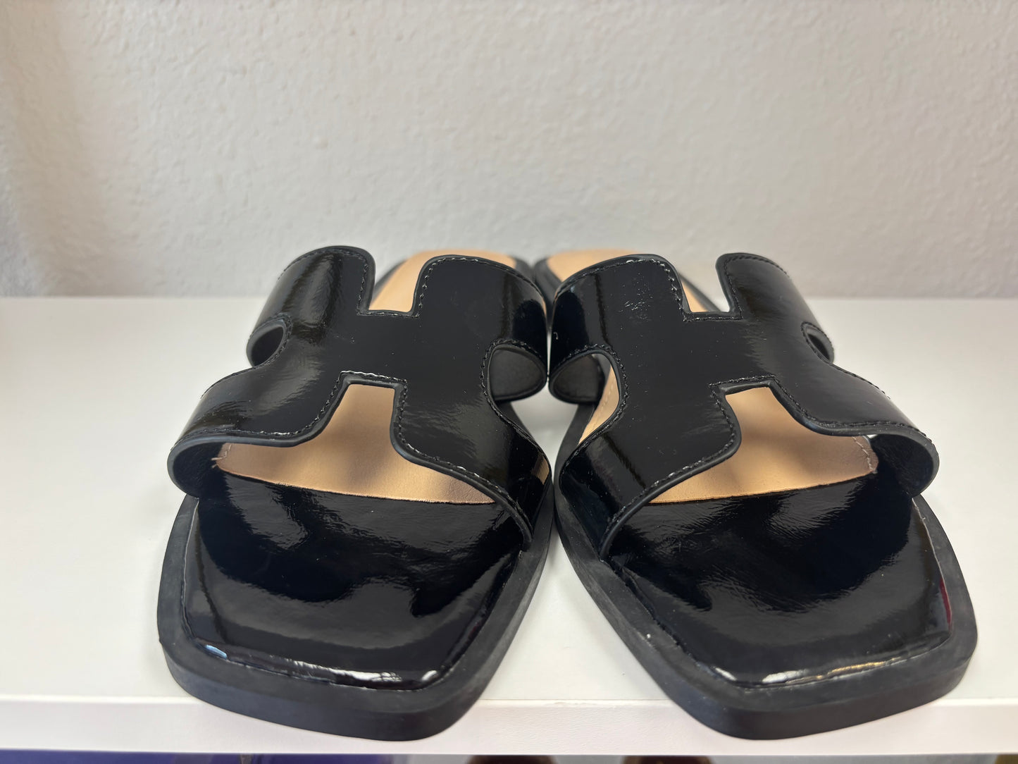 Luxe Black Flat Sandals