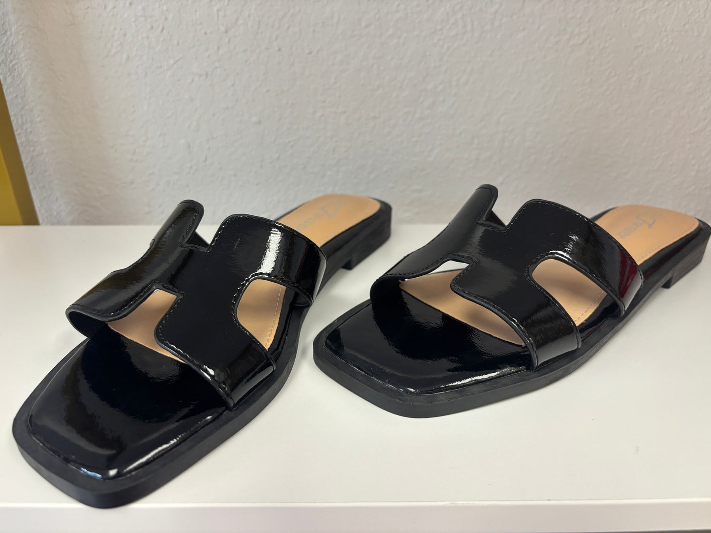 Luxe Black Flat Sandals