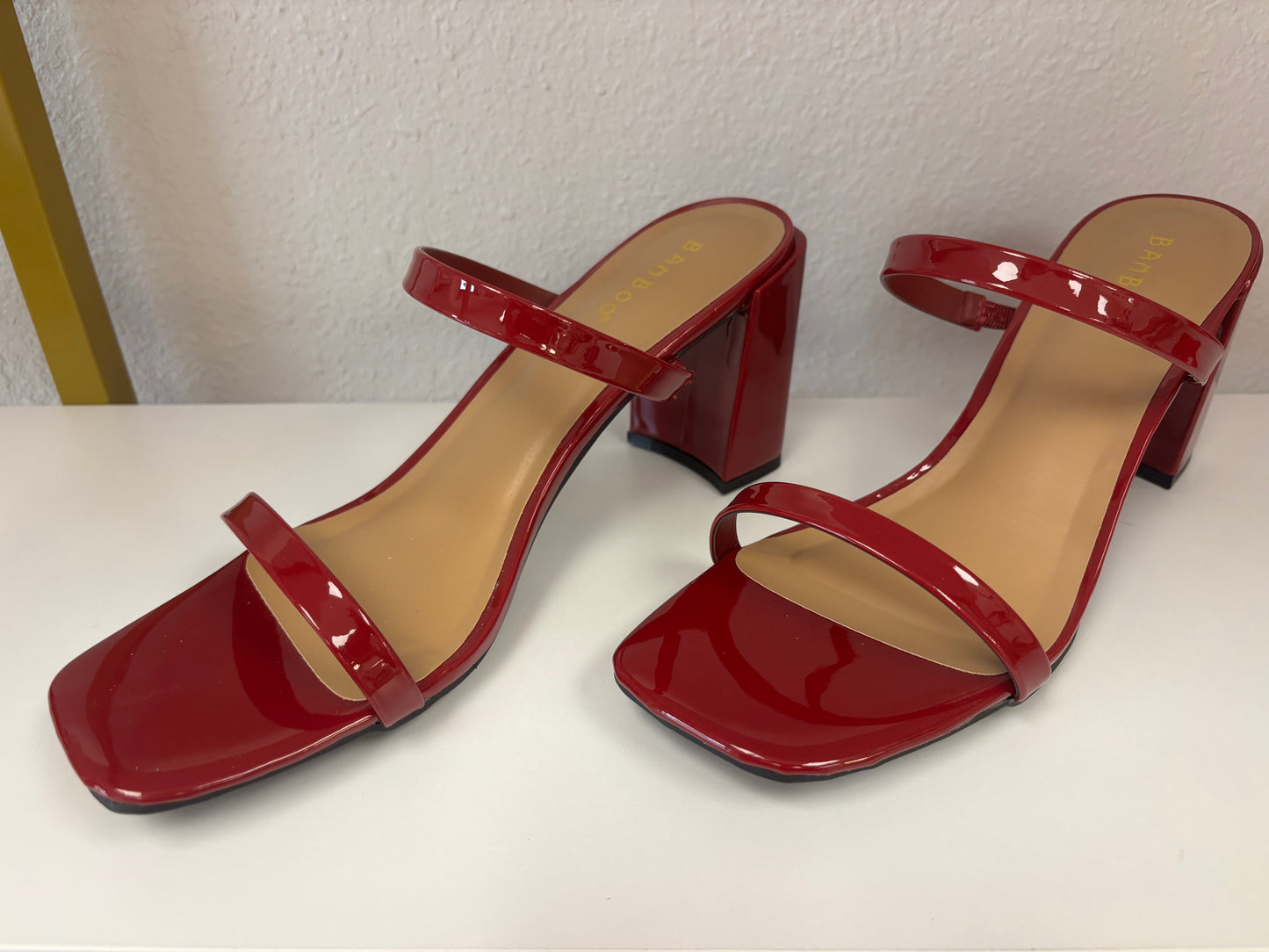 Ruby Red Patent Block Heels