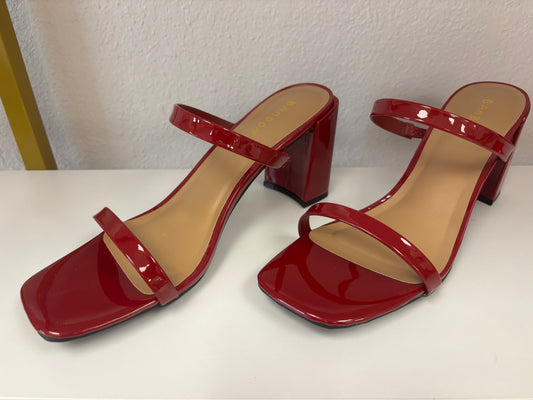 Ruby Red Patent Block Heels