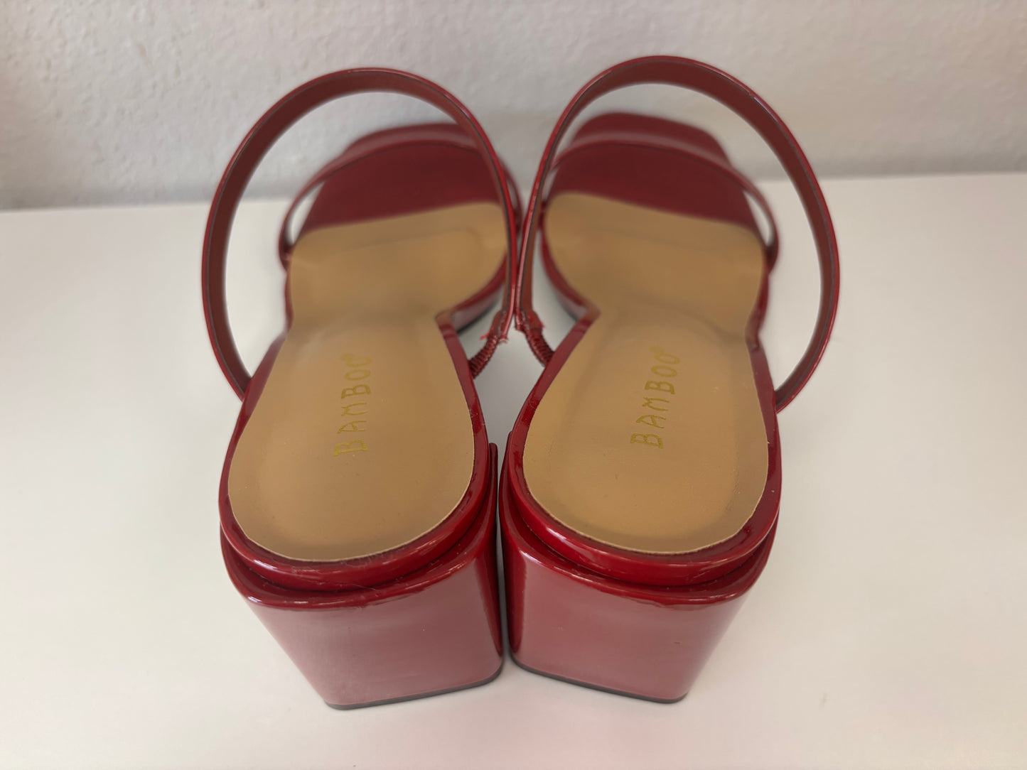 Ruby Red Patent Block Heels
