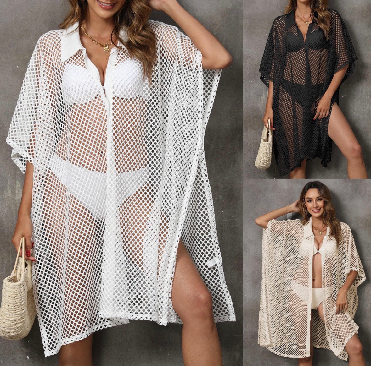 Women's Solid Color Beach Cover Ups