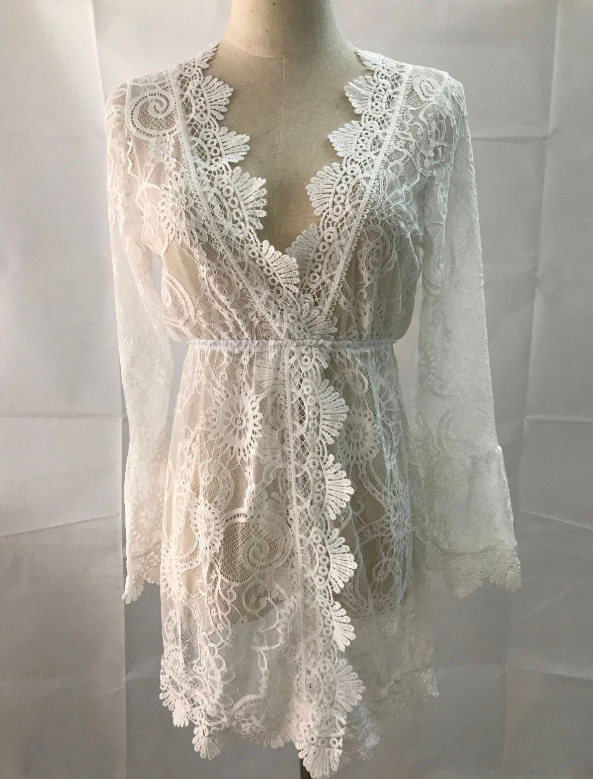 Women's Sundress Simple Style V Neck Lace