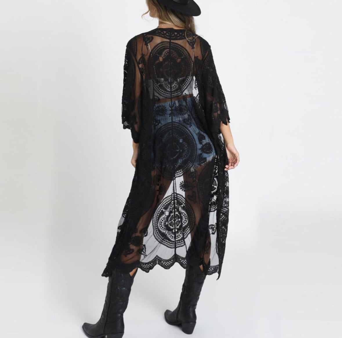 Sun Protection Cardigan With Crochet Embroidery