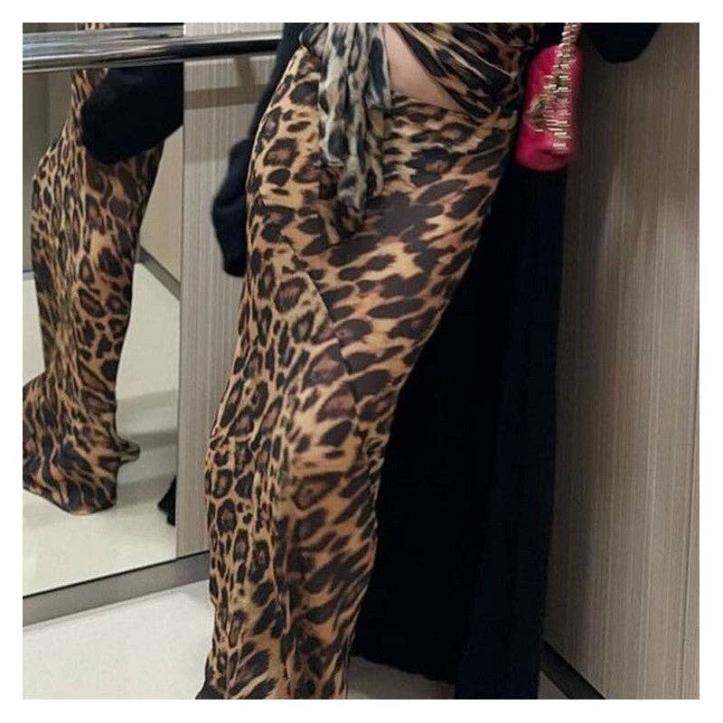 Fashion Leopard Print Mermaid Floor Length Skirt