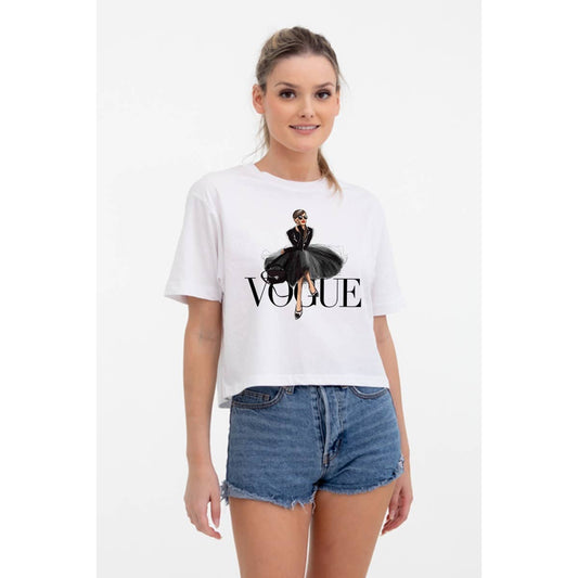 VOGUE GRAPHIC CROP TEE