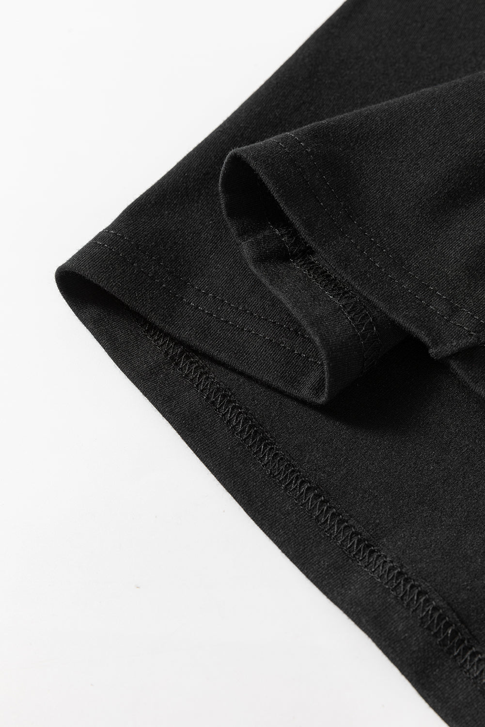 Black Solid Color Crew Neck Pleated Sleeveless Top