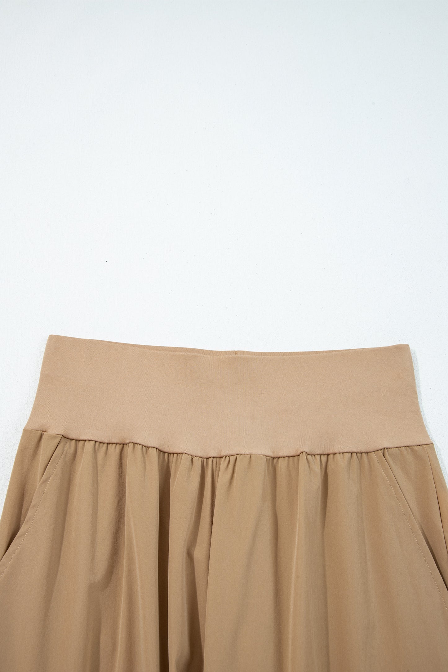 Camel Elastic High Waist Pocketed Cargo Jogger Pants