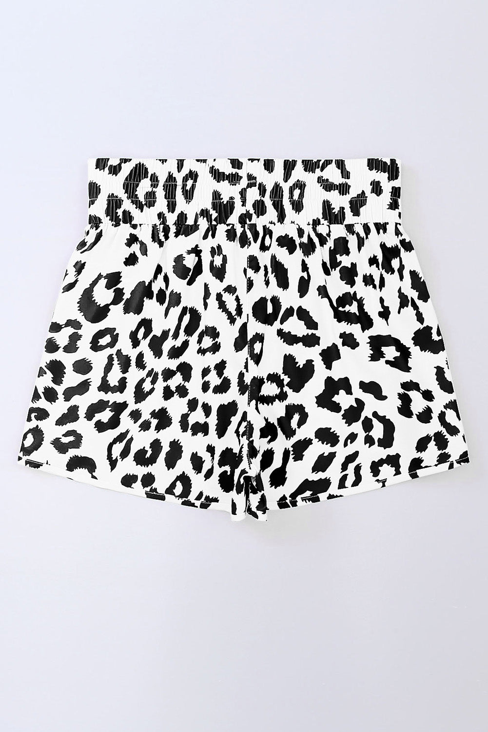 White Leopard High Waisted Athletic Shorts