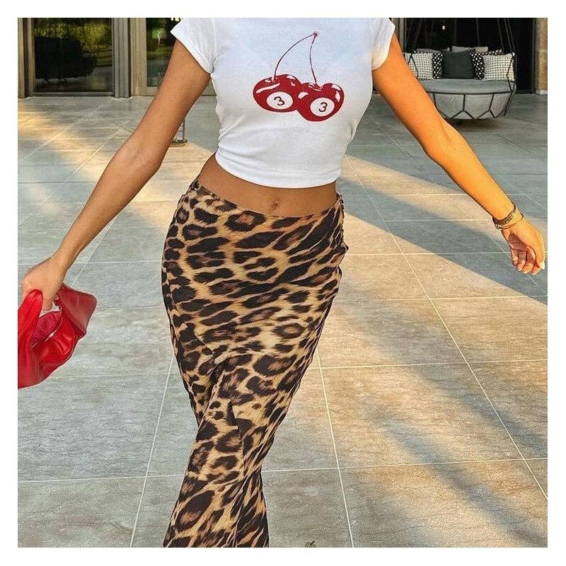 Fashion Leopard Print Mermaid Floor Length Skirt