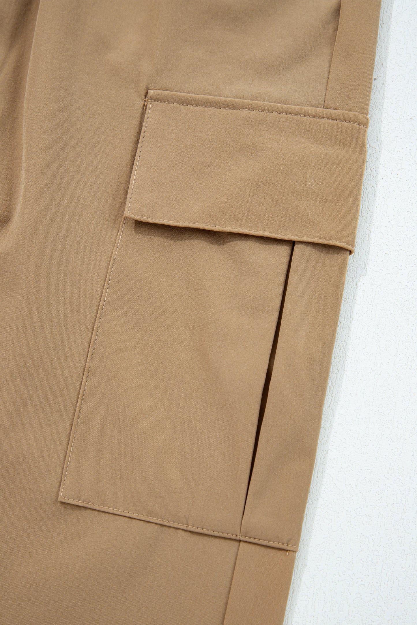 Camel Elastic High Waist Pocketed Cargo Jogger Pants
